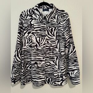 Denim & Co Women’s Lightweight Shirt Jacket, Zebra Stripe Size L